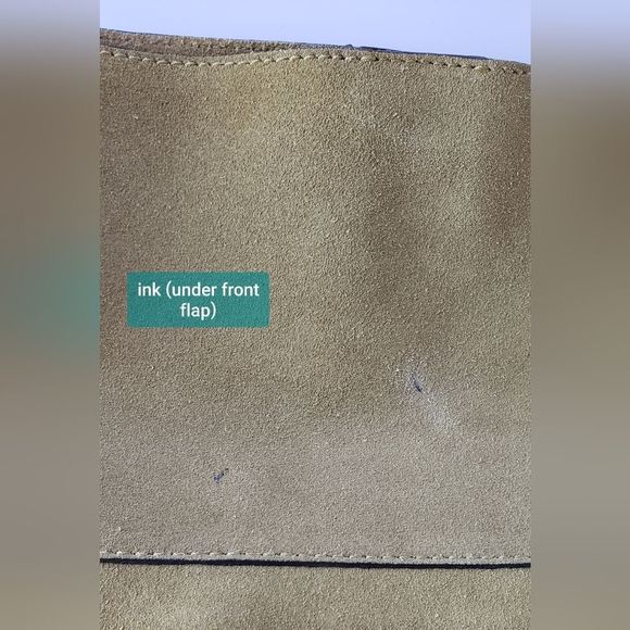 Vince Camuto Women's Suede Purse Crossbody Bag in Color Olive Oil - Picture 13 of 13